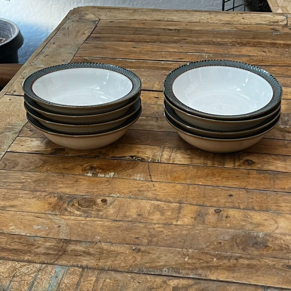 Luxor By Denby 7" Stoneware Soup/Cereal Bowl Set Of 8 Made In England
